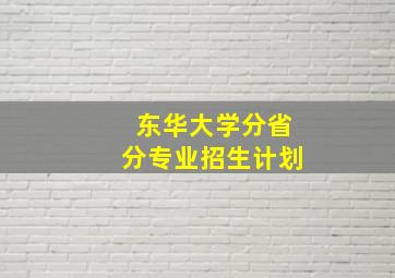 东华大学分省分专业招生计划