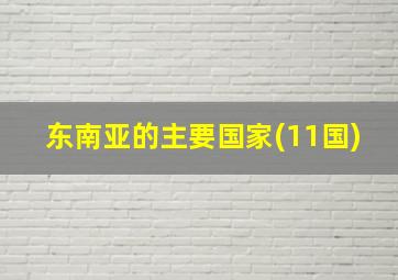 东南亚的主要国家(11国)