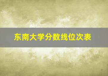 东南大学分数线位次表