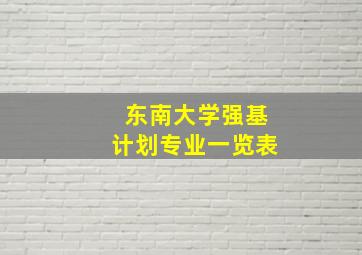 东南大学强基计划专业一览表