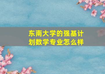 东南大学的强基计划数学专业怎么样