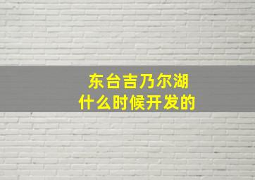 东台吉乃尔湖什么时候开发的