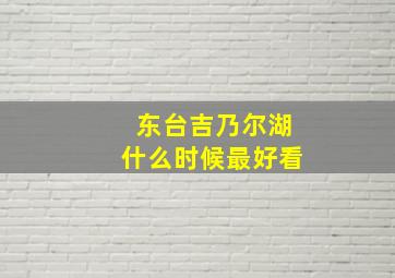 东台吉乃尔湖什么时候最好看