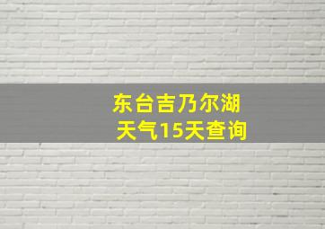 东台吉乃尔湖天气15天查询