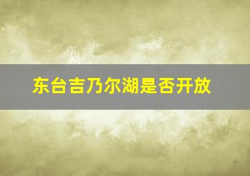 东台吉乃尔湖是否开放