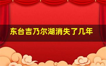 东台吉乃尔湖消失了几年