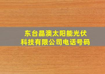 东台晶澳太阳能光伏科技有限公司电话号码