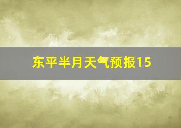 东平半月天气预报15