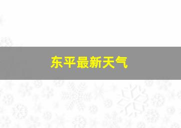 东平最新天气