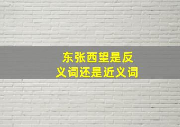 东张西望是反义词还是近义词