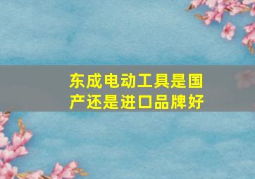 东成电动工具是国产还是进口品牌好