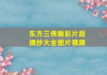 东方三侠精彩片段摘抄大全图片视频