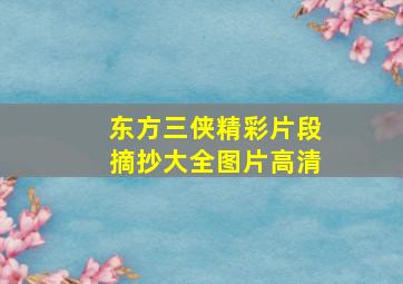 东方三侠精彩片段摘抄大全图片高清