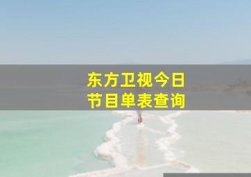 东方卫视今日节目单表查询