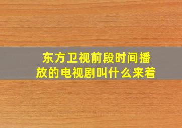 东方卫视前段时间播放的电视剧叫什么来着