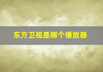 东方卫视是哪个播放器