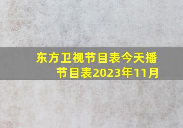 东方卫视节目表今天播节目表2023年11月