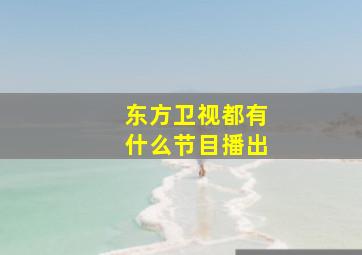 东方卫视都有什么节目播出