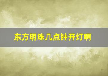 东方明珠几点钟开灯啊