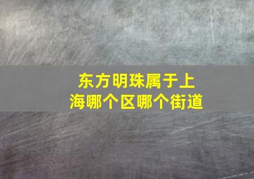 东方明珠属于上海哪个区哪个街道