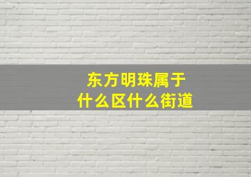 东方明珠属于什么区什么街道