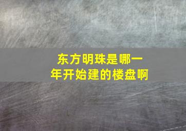 东方明珠是哪一年开始建的楼盘啊