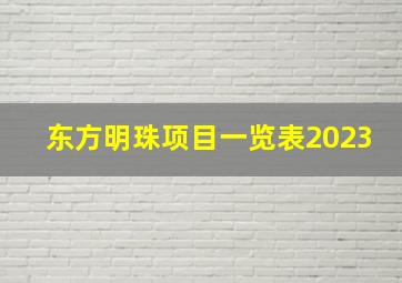 东方明珠项目一览表2023