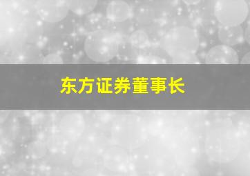 东方证券董事长