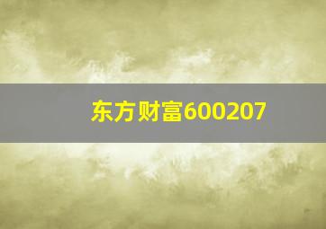 东方财富600207