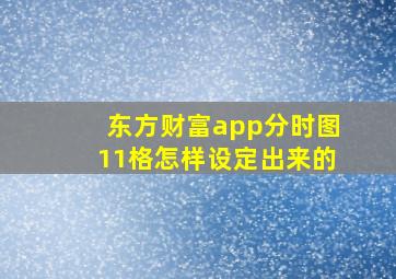 东方财富app分时图11格怎样设定出来的