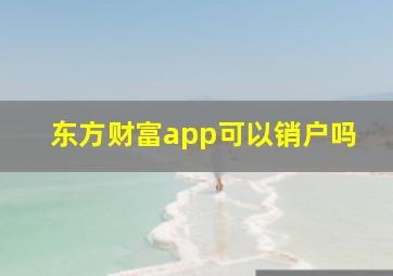 东方财富app可以销户吗