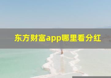 东方财富app哪里看分红