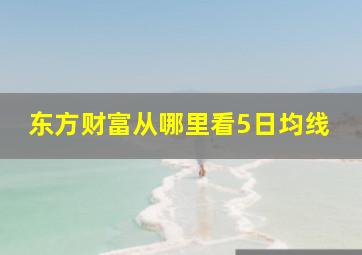 东方财富从哪里看5日均线