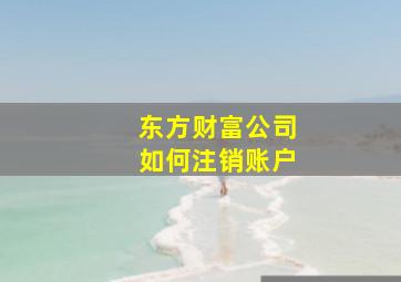 东方财富公司如何注销账户