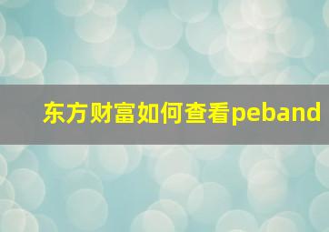 东方财富如何查看peband