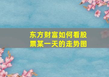 东方财富如何看股票某一天的走势图