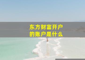 东方财富开户的账户是什么