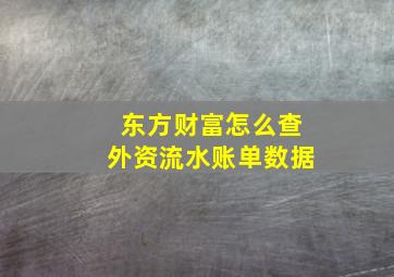 东方财富怎么查外资流水账单数据