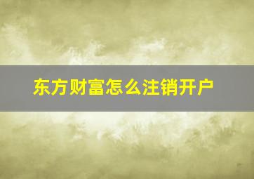 东方财富怎么注销开户