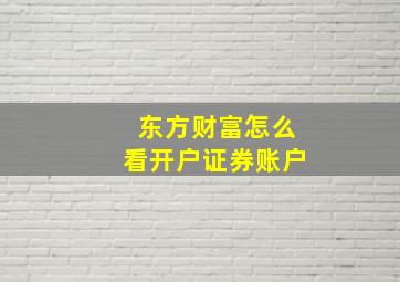 东方财富怎么看开户证券账户