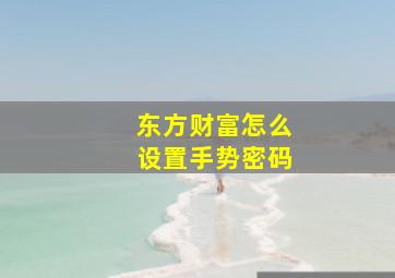 东方财富怎么设置手势密码