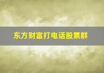 东方财富打电话股票群