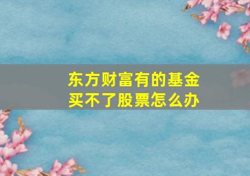 东方财富有的基金买不了股票怎么办