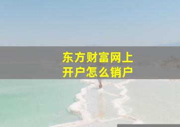 东方财富网上开户怎么销户