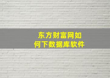 东方财富网如何下数据库软件