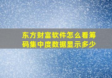 东方财富软件怎么看筹码集中度数据显示多少