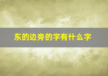 东的边旁的字有什么字