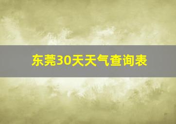 东莞30天天气查询表