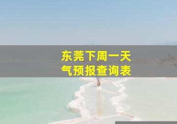 东莞下周一天气预报查询表