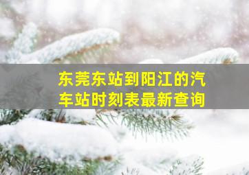 东莞东站到阳江的汽车站时刻表最新查询